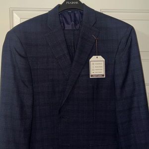 New w tags 41r navy glen plaid suit
